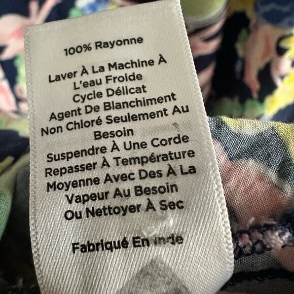 Talbots Navy Blue Floral Skirt | Size 10 | Floral Midi  Spring Easter Skirt - Picture 5 of 7